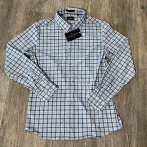 Chatham Road Collection Long Sleeve Button Down Casual Blue Gray Plaid NWT Small